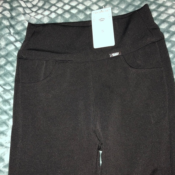 Thick black fleece pants with pockets - Picture 3 of 6